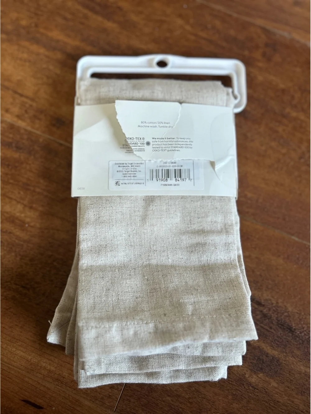 Threshold Set of 4 Beige Linen Napkins